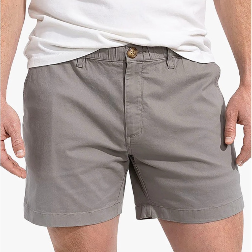 Chubbies Men's Gray Khaki Casual Cotton Elastic Shorts Large